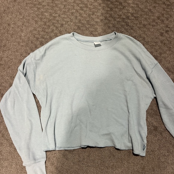 TNA Tops - TNA Light Blue Waffle Knit Sweatshirt